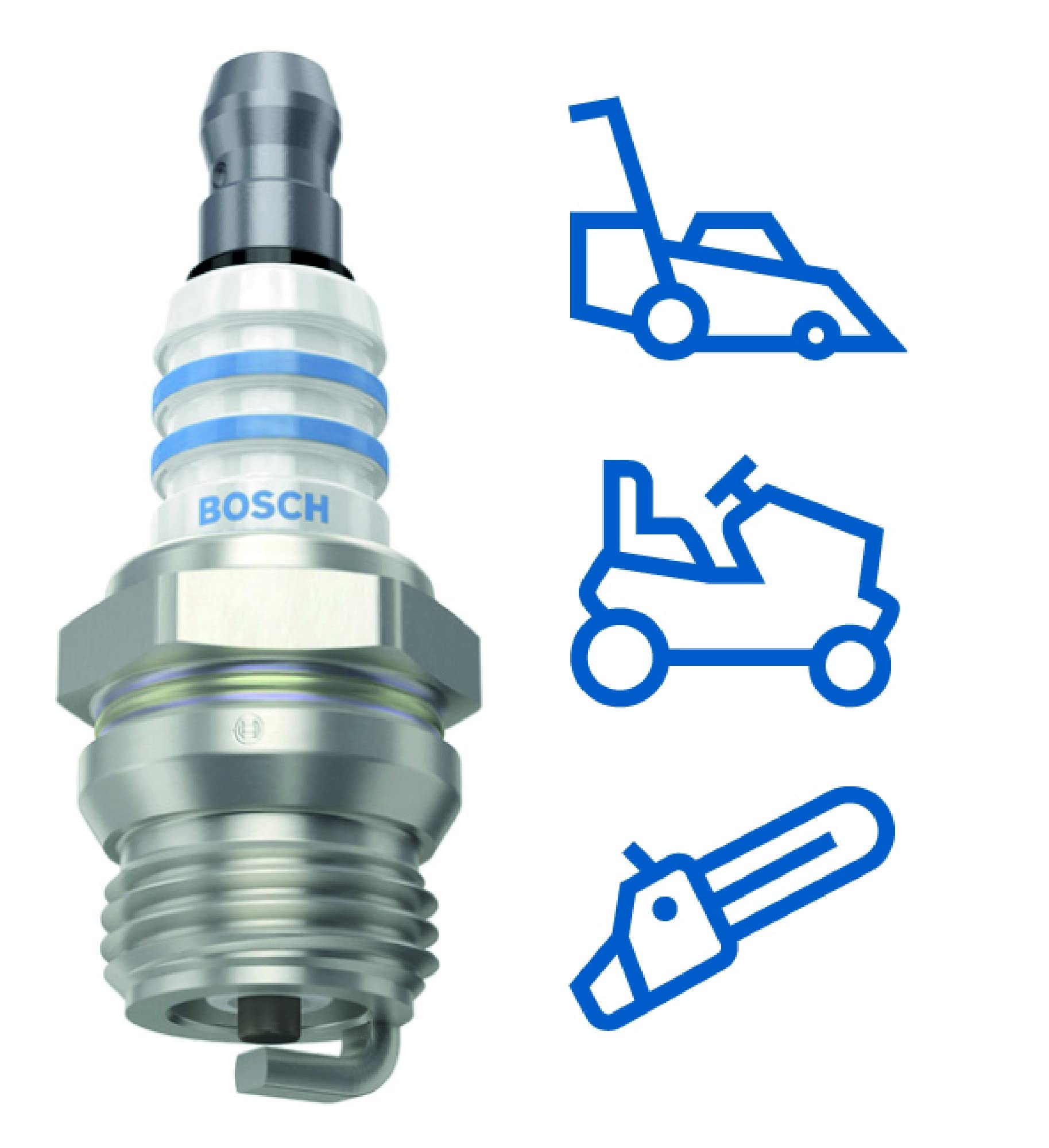 Bosch HS8E (601) Spark Plug - High Performance Spark Plug for Gardening, Forestry, and Outdoor Power Equipment - Perfect for Chainsaws, Trimmers, and Lawn Mowers