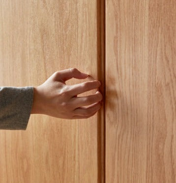 Solid Oak Wood Sliding Door Wardrobe - Durable & Stylish Closet Storage for Bedroom, Living Room, and Office Organization