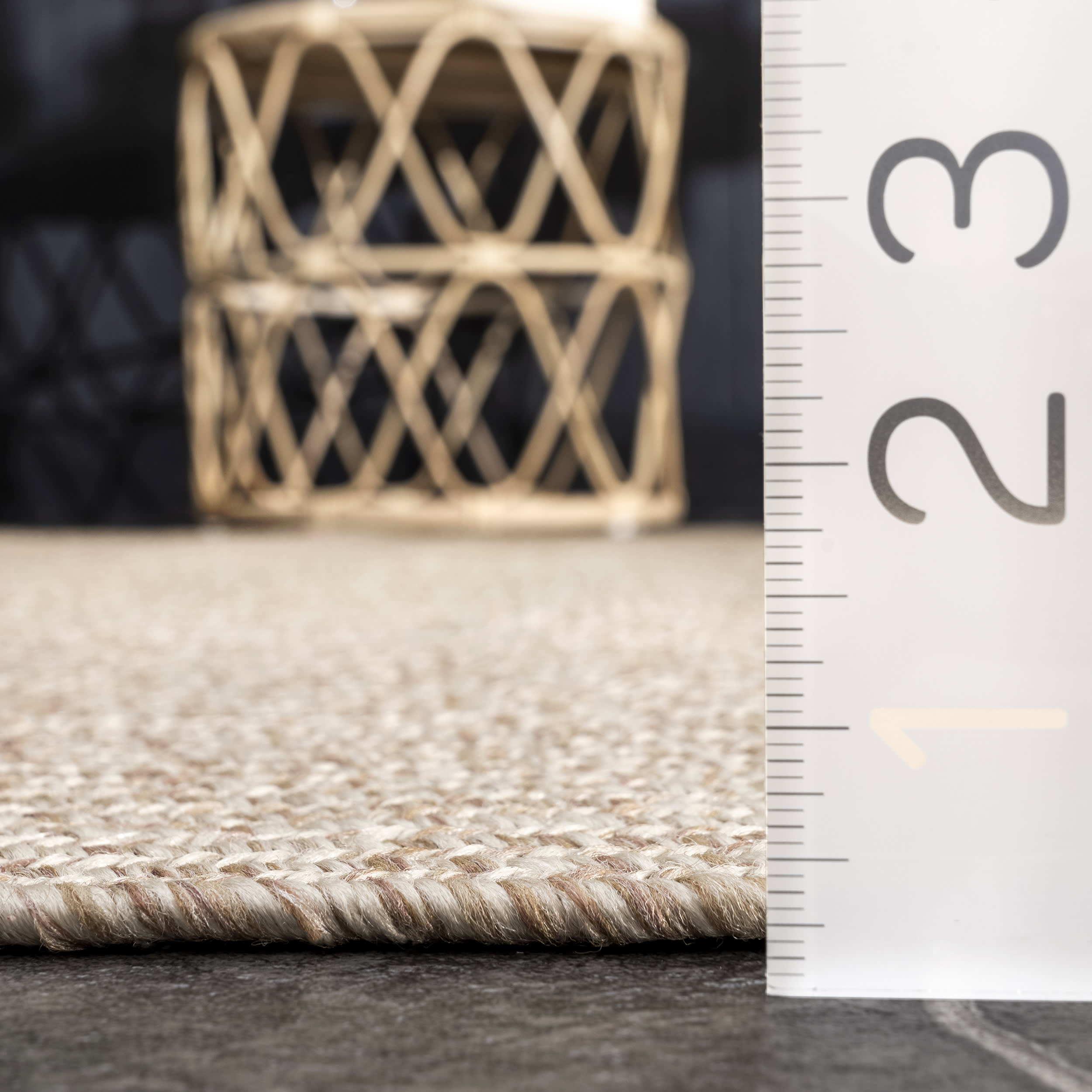 Handwoven Ashen Braided Tassel Area Rug - Soft Tan Jute Fiber for Living Room, Bedroom & Patio - Indoor/Outdoor Bohemian Decor Floor Mat