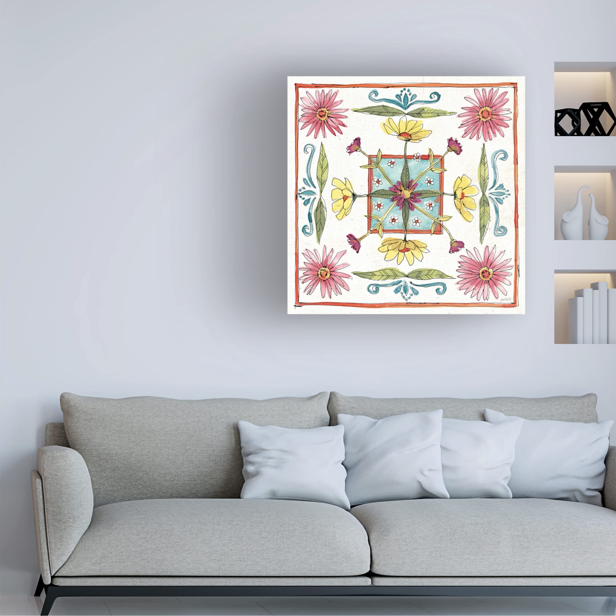Anne Tavoletti 'Simply Petals X' Floral Canvas Wall Art - Handmade Botanical Painting for Living Room, Bedroom & Office Decor