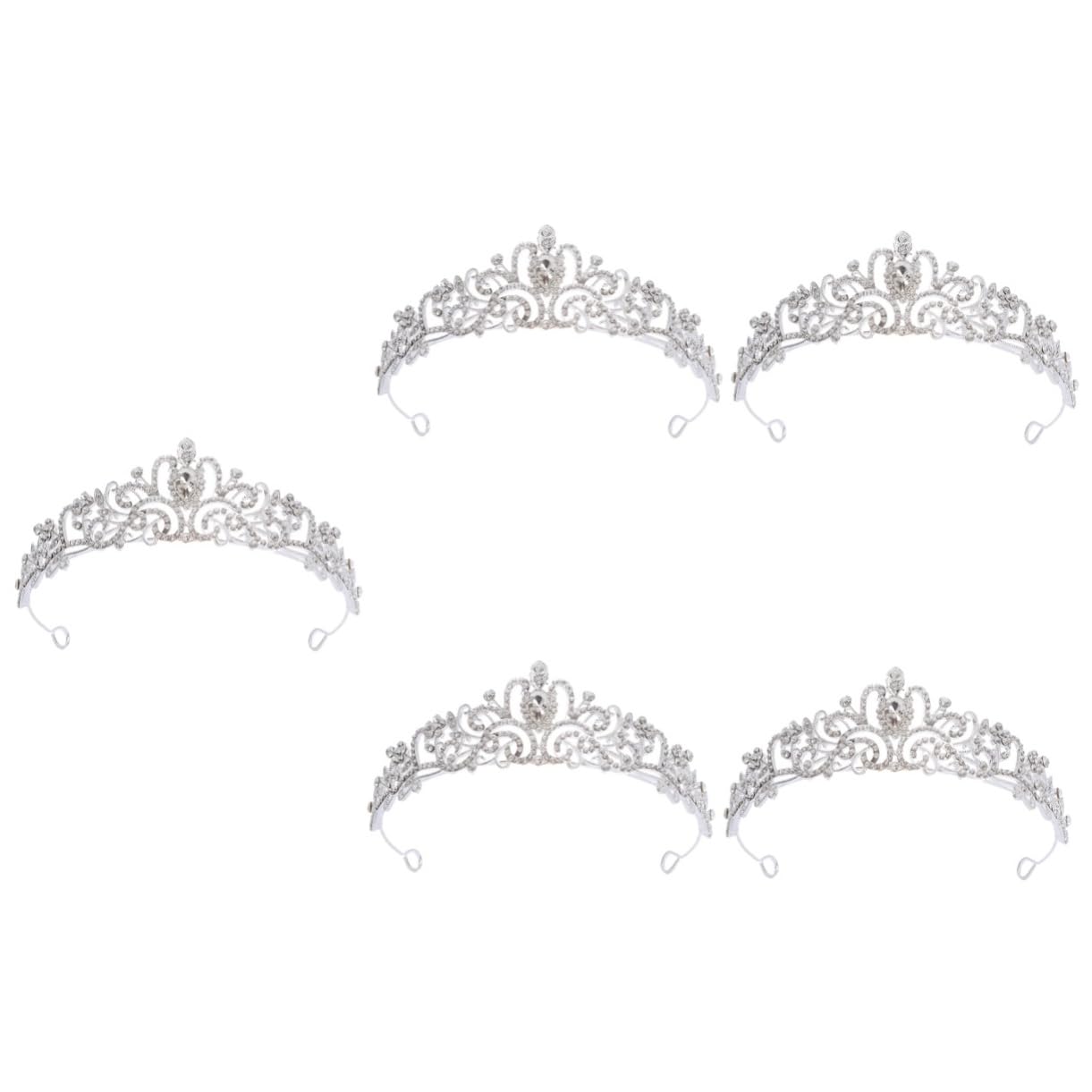 Minkissy 5pcs Rhinestone Crown Flower Girl Headpieces - Wedding Bridal Tiara & Crystal Birthday Headpiece for Bride, Baroque Style Alloy Diamond Rhinestones - Perfect for Weddings, Birthday Parties & Special Occasions