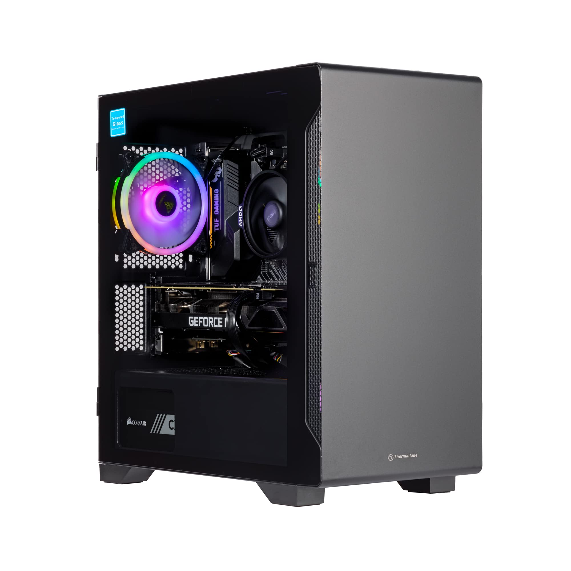 Velztorm Erebix Custom Gaming PC - AMD Ryzen 3 3100 4-Core, RTX 3070 8GB, 64GB DDR4 RAM, 1TB NVMe SSD + 2TB HDD, 750W PSU, WiFi 6, Windows 11 Home - High Performance Gaming & Streaming Desktop Computer for Esports, VR & Content Creation