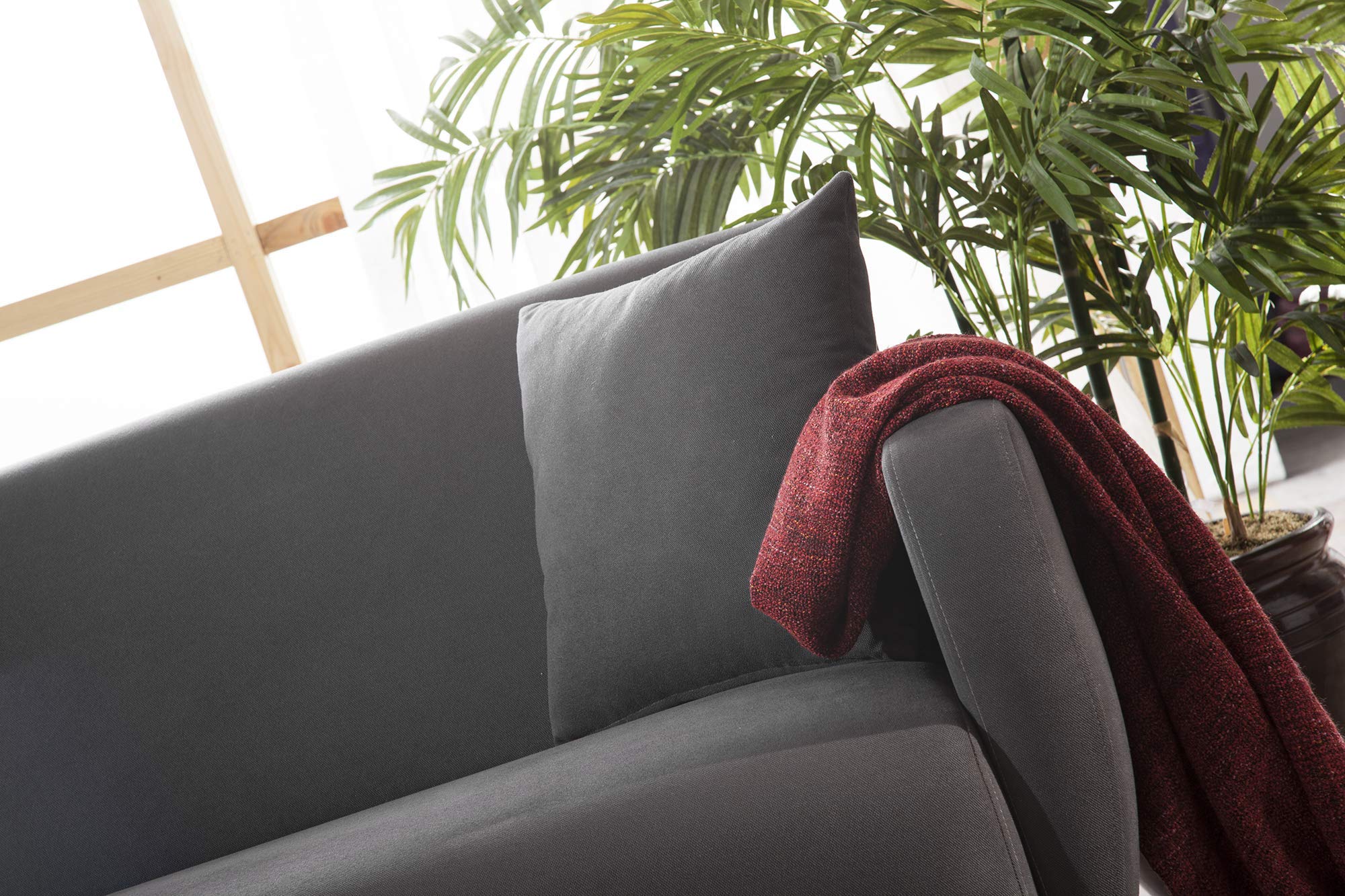 BELLONA Functional Sofa in a Box - Easy Assembly Modern Couch (Charcoal Gray) for Living Room, Apartment & Small Spaces