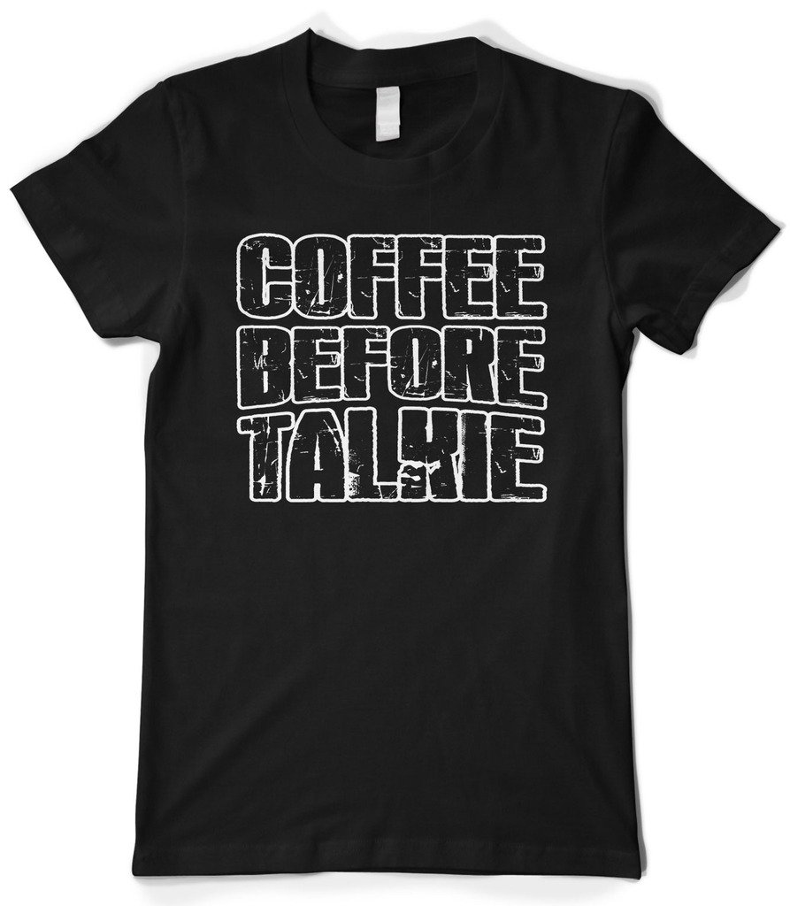 Cybertela Women's Funny Coffee Lover Gift T-Shirt - Caffeine Before Talkie Slogan Tee for Coffee Enthusiasts | Perfect for Casual Wear, Gifts & Coffee Shops
