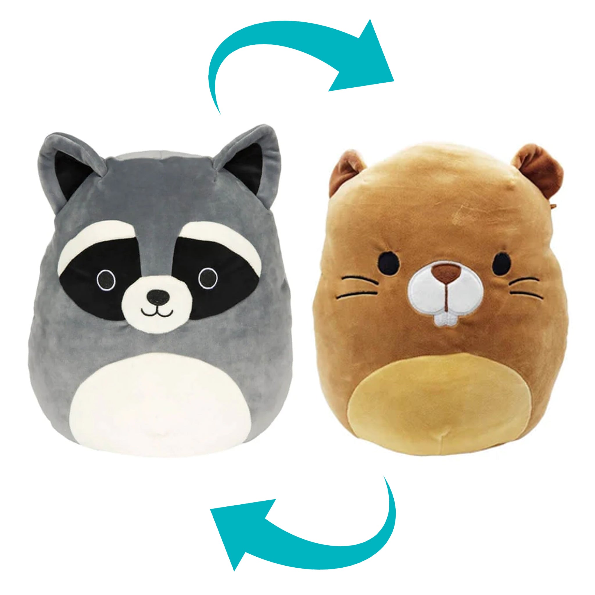 Squishmallow Flip a Mallows - Chip the Beaver & Rocky the Raccoon - 5