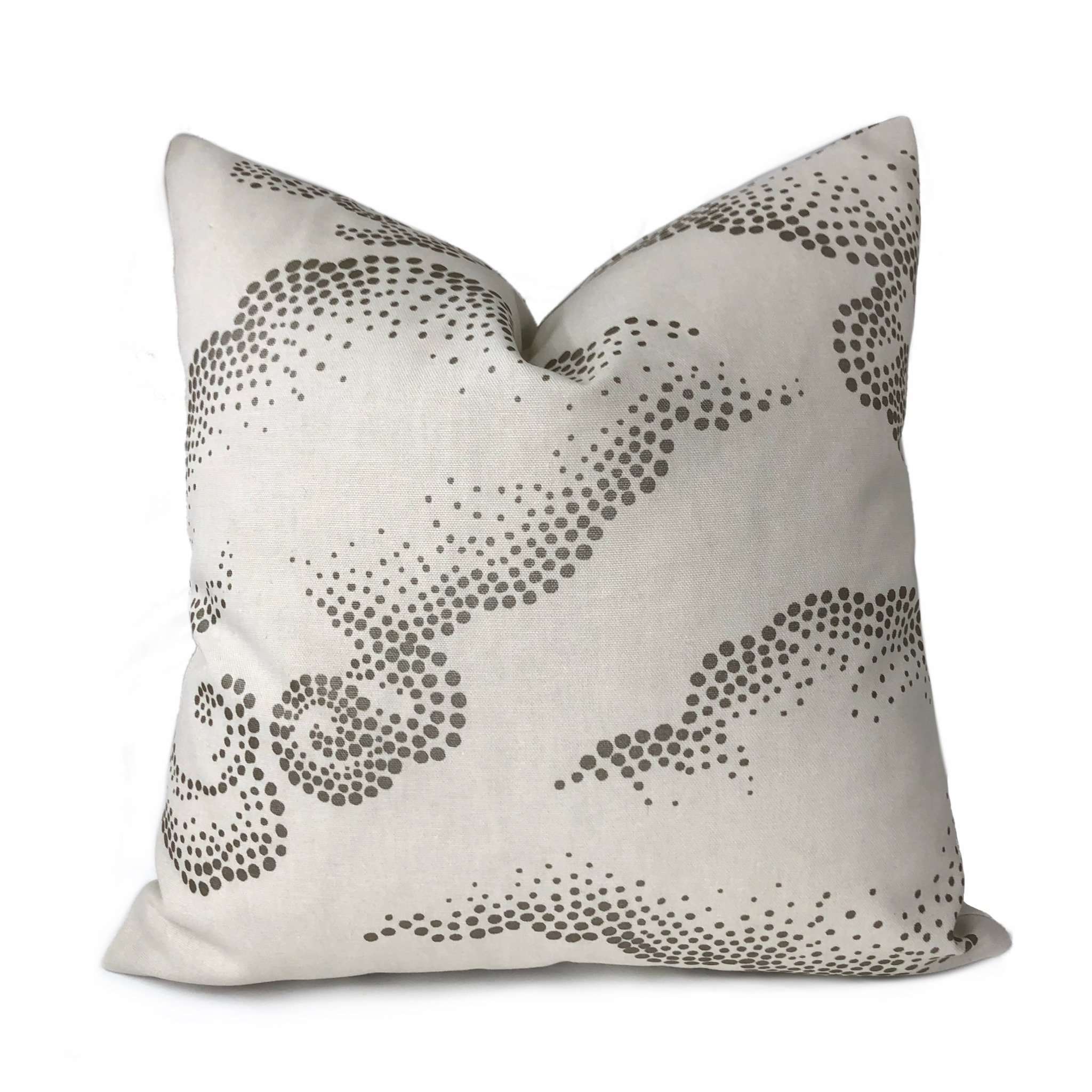 Robert Allen Dwell Studio Cloudburst Silver Gray Off White Asian Cloud Motif Pillow Cover - Decorative Throw Pillow Case for Living Room, Bedroom, Sofa & Home Decor