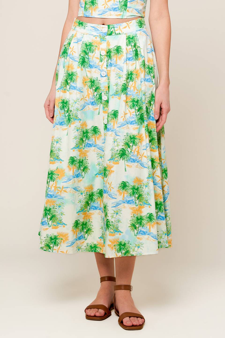 Stylish Green Top & Skirt Set for Women - Perfect for Casual Outings & Summer Fashion