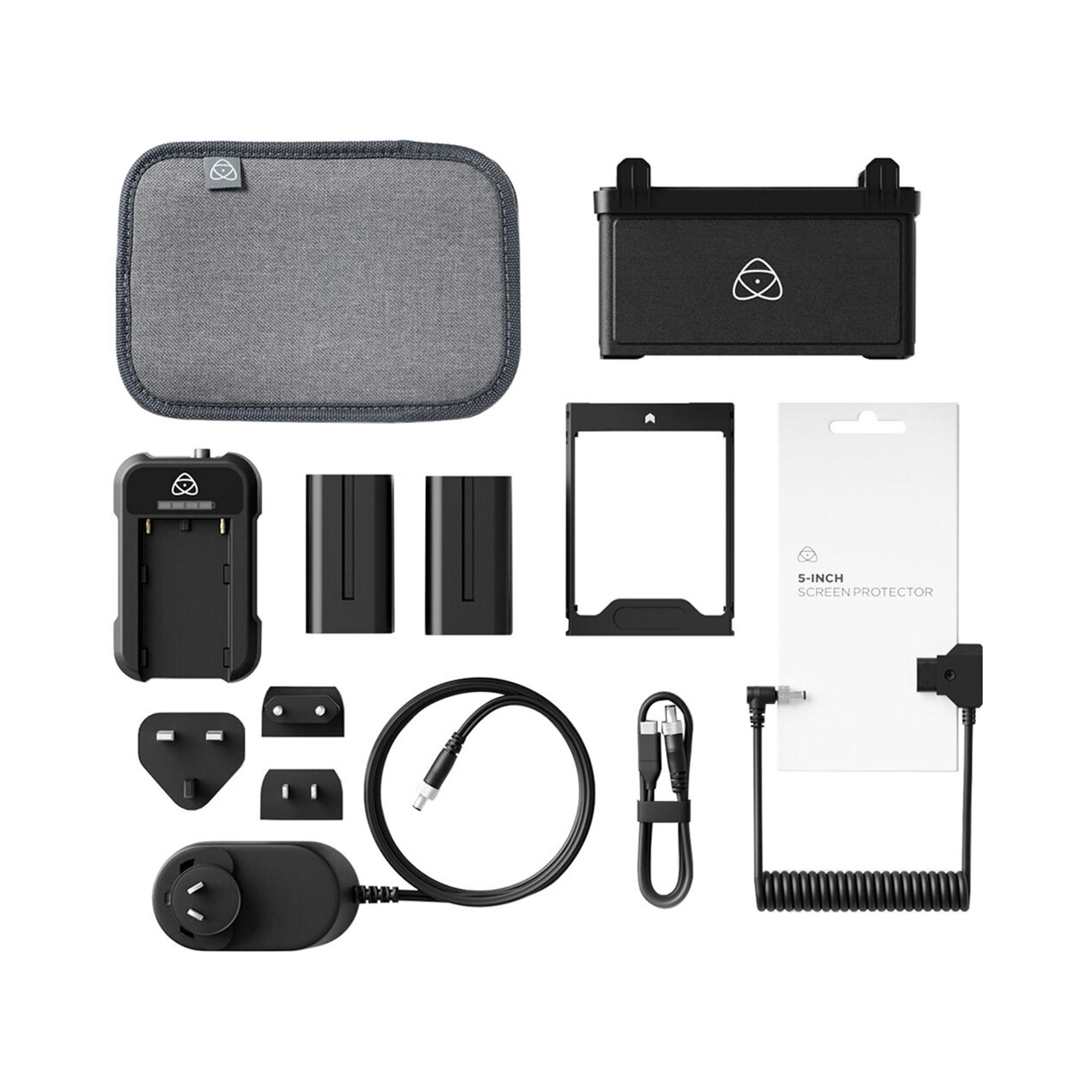 Atomos 5-in-1 Accessory Kit for Shinobi & Ninja Monitors - Version II | Includes HDMI Cables, Power Adapter & More | Perfect for Film Production, Live Streaming & Video Editing