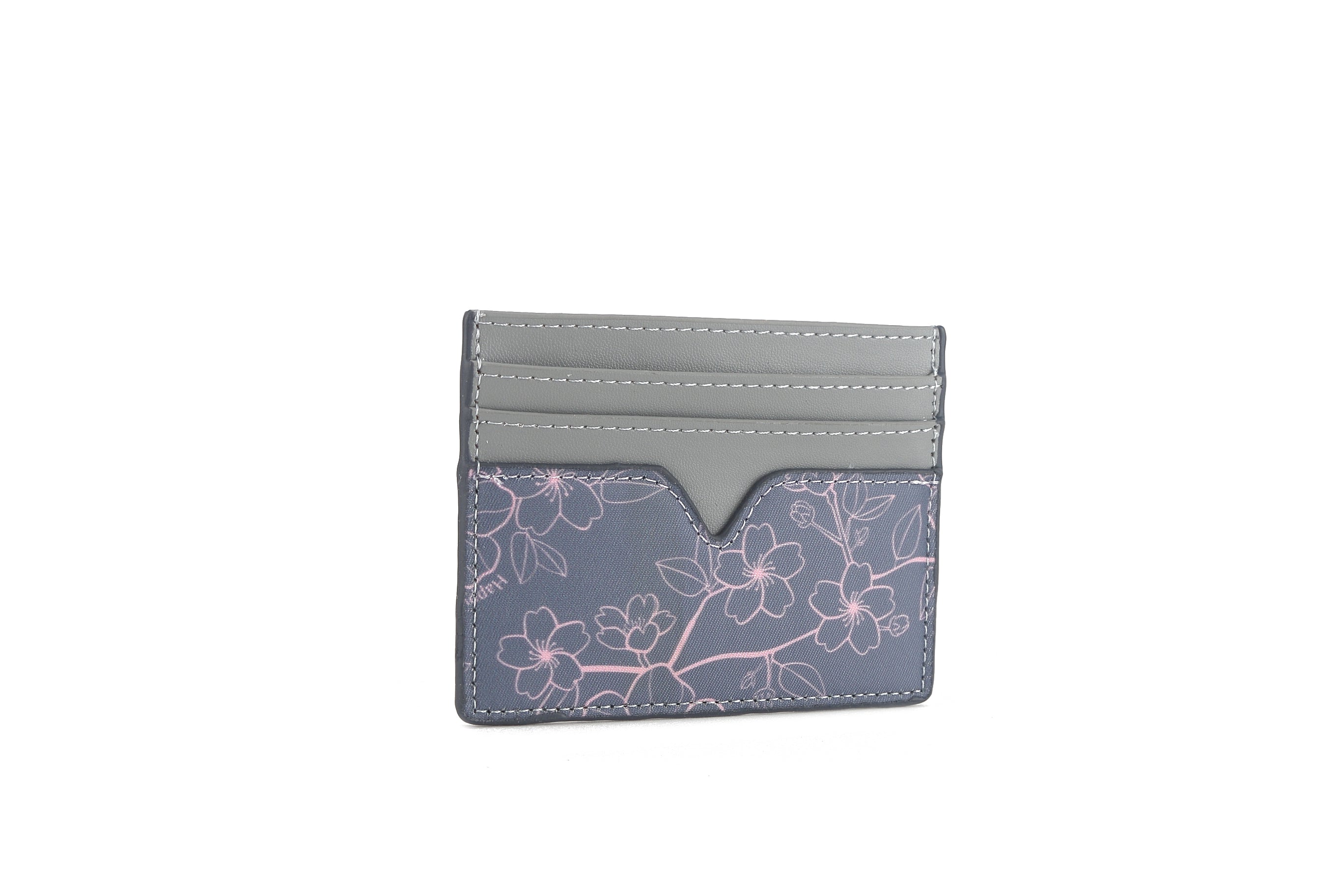 Meilany Ke'olu Sakura Grey Card Holder Wallet - Slim RFID Blocking Credit Card Case for Women - Perfect for Everyday Use, Travel & Business