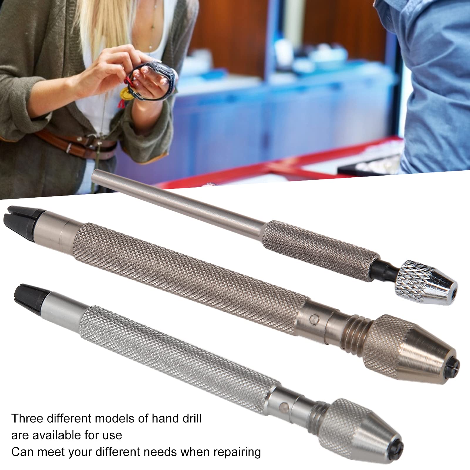 Professional Anti-Rust Watch Pin Vise - Alloy Hand Drill for Watch Repair & Maintenance