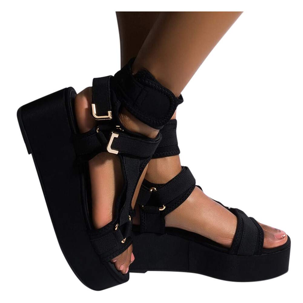 Women's Wedge Gladiator Sandals - Strappy Ankle Strap Sexy Platform Sandals with Velcro Closure | Comfortable Summer Shoes for Beach, Vacation & Casual Outfits