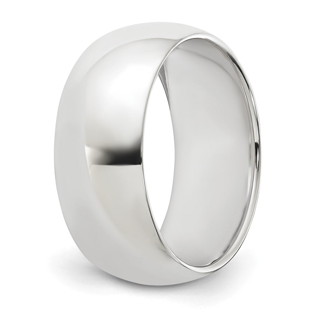 Diamond2Deal 8mm Solid 925 Sterling Silver Half-Round Wedding Band Ring for Men & Women - Perfect for Engagement, Anniversary, and Everyday Wear
