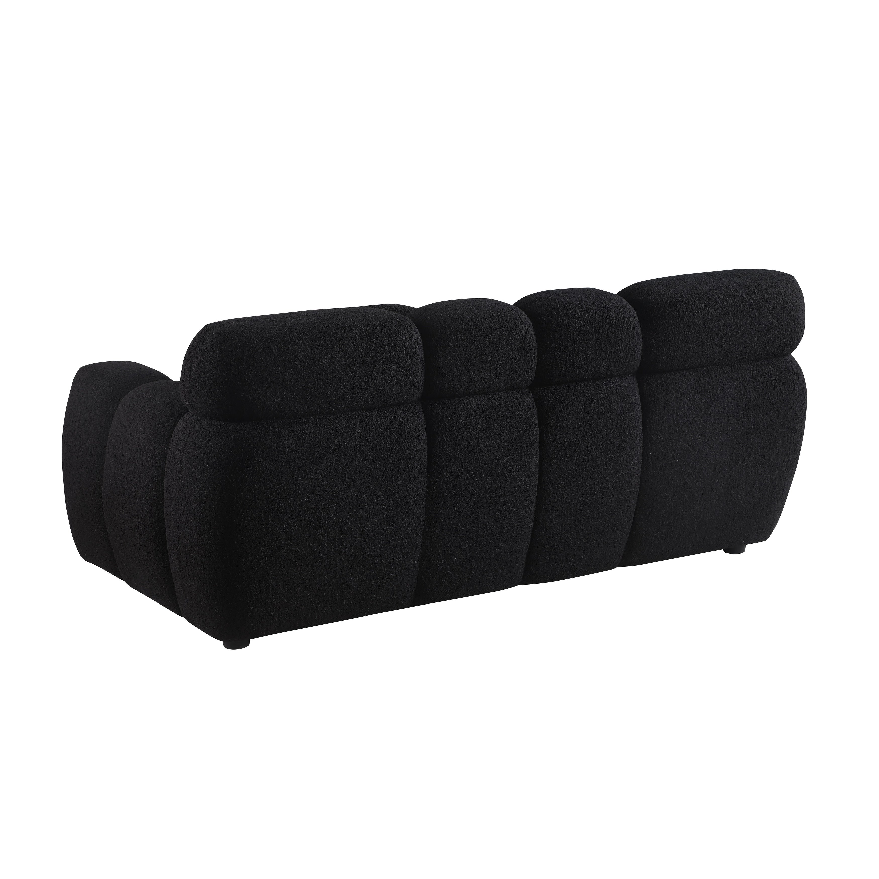 Beige Boucle 3-Seater Sofa - Marshmallow Design with Plush Cushions for Small Living Rooms | Cozy Modern Apartment Furniture for Lounge & Entertaining