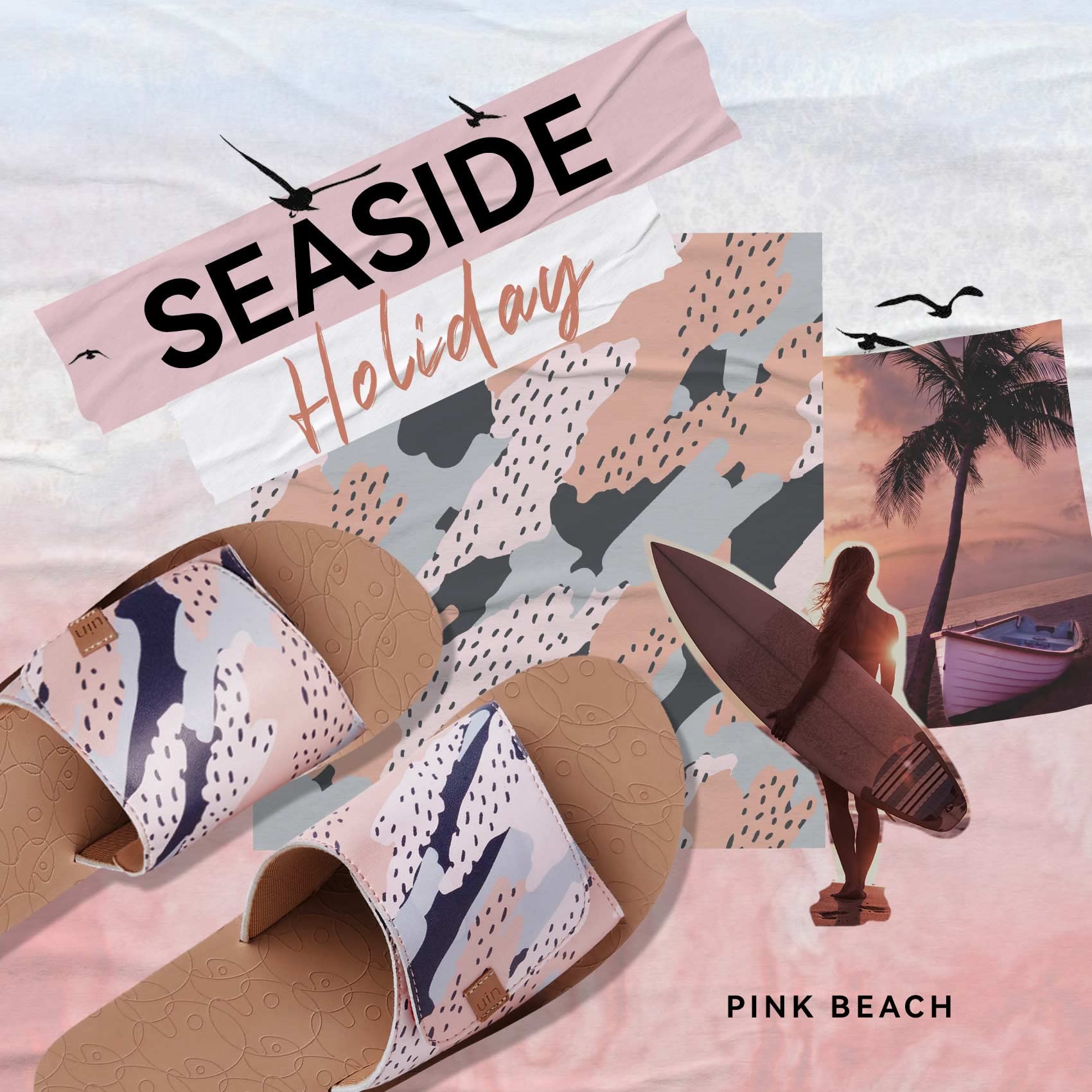 UIN Women's Flip Flops - Comfortable Non-Slip Thong Sandals for Beach, Summer & Travel - Hand-Painted Art Design - Perfect for Pool, Vacation & Casual Wear