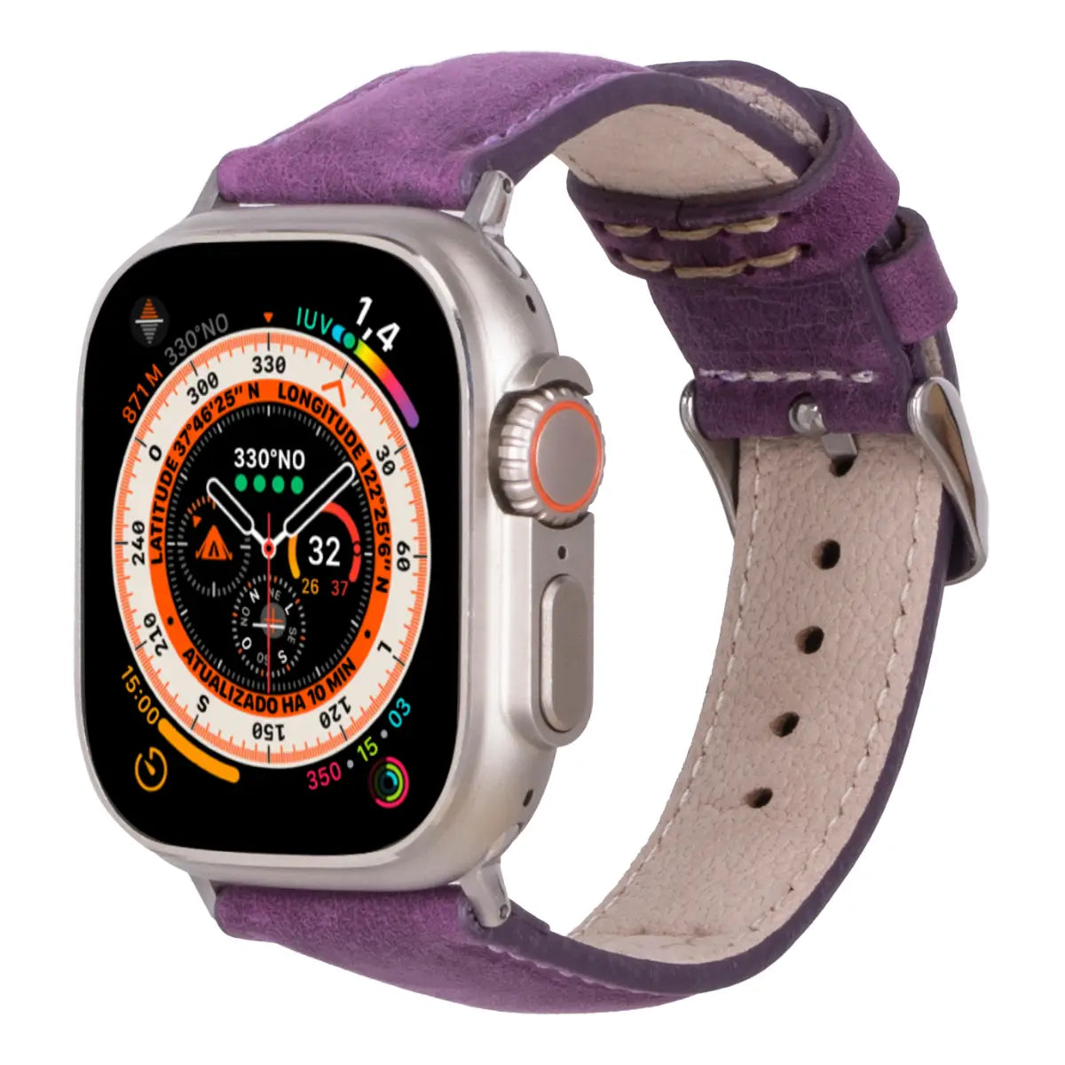 Vintage Distressed Purple Leather Apple Watch Band - Classic Replacement Strap for Apple Watch Series 1/2/3/4/5/6/7/8/SE, Perfect for Casual, Business & Everyday Wear
