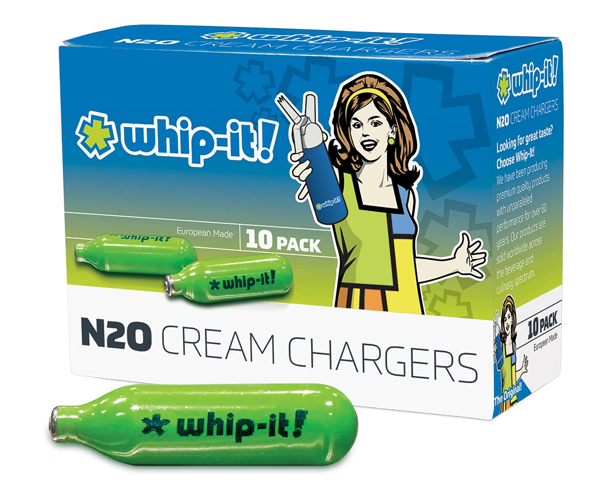 Whip-It! 10 Pack (Case of 360) - Premium Green Nitrous Oxide Chargers for Whipped Cream Dispensers - Perfect for Bakeries, Coffee Shops & Home Dessert Making