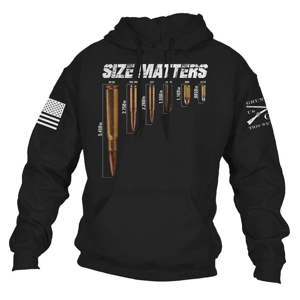 Men's Size Matters Hoodie - Black | Comfortable & Stylish Pullover Sweatshirt for Casual Wear & Street Fashion