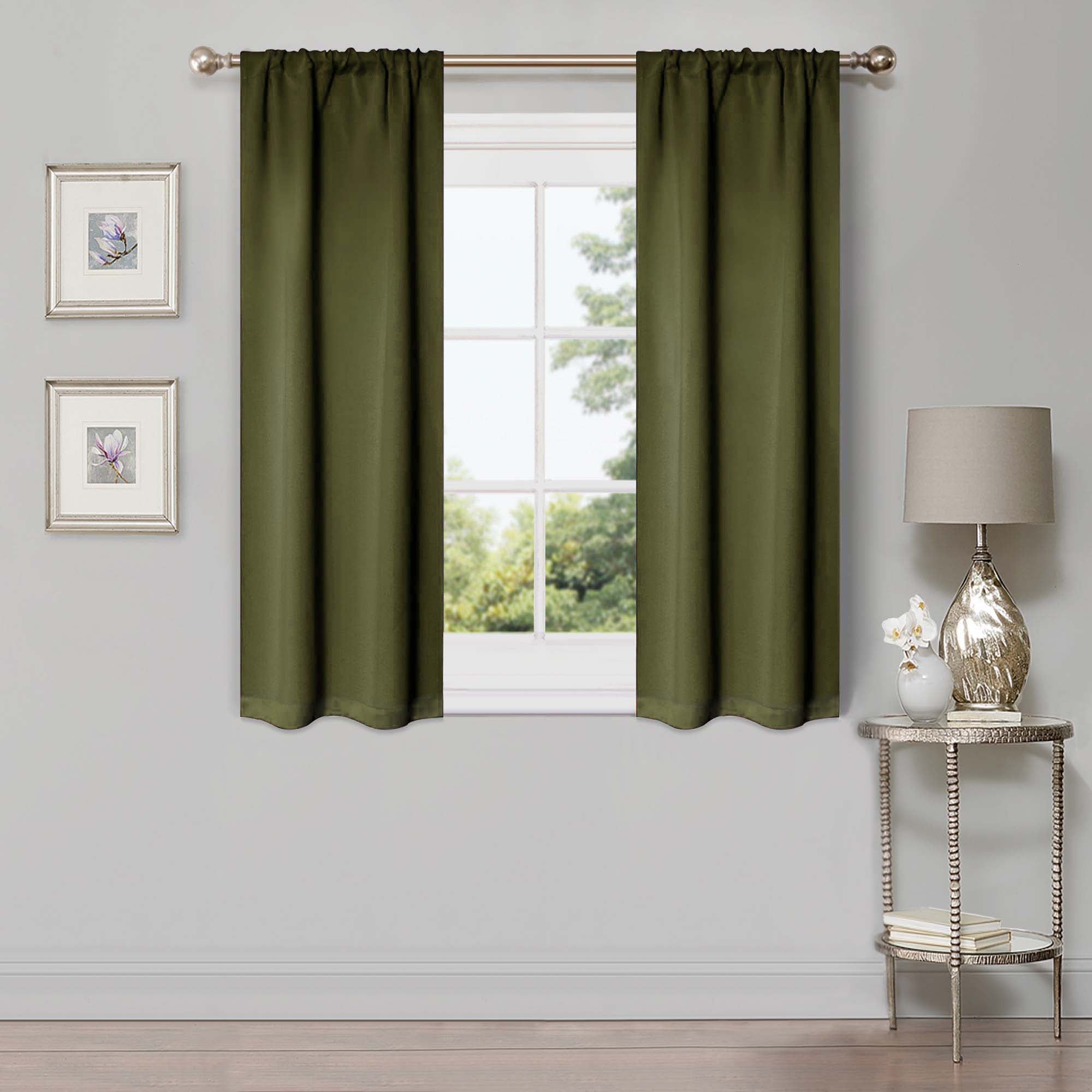 Machine Washable Blackout Curtains Set of 2 - Solid Color Room Darkening Window Drapes for Bedroom, Living Room & Nursery - Noise Reducing & Energy Efficient