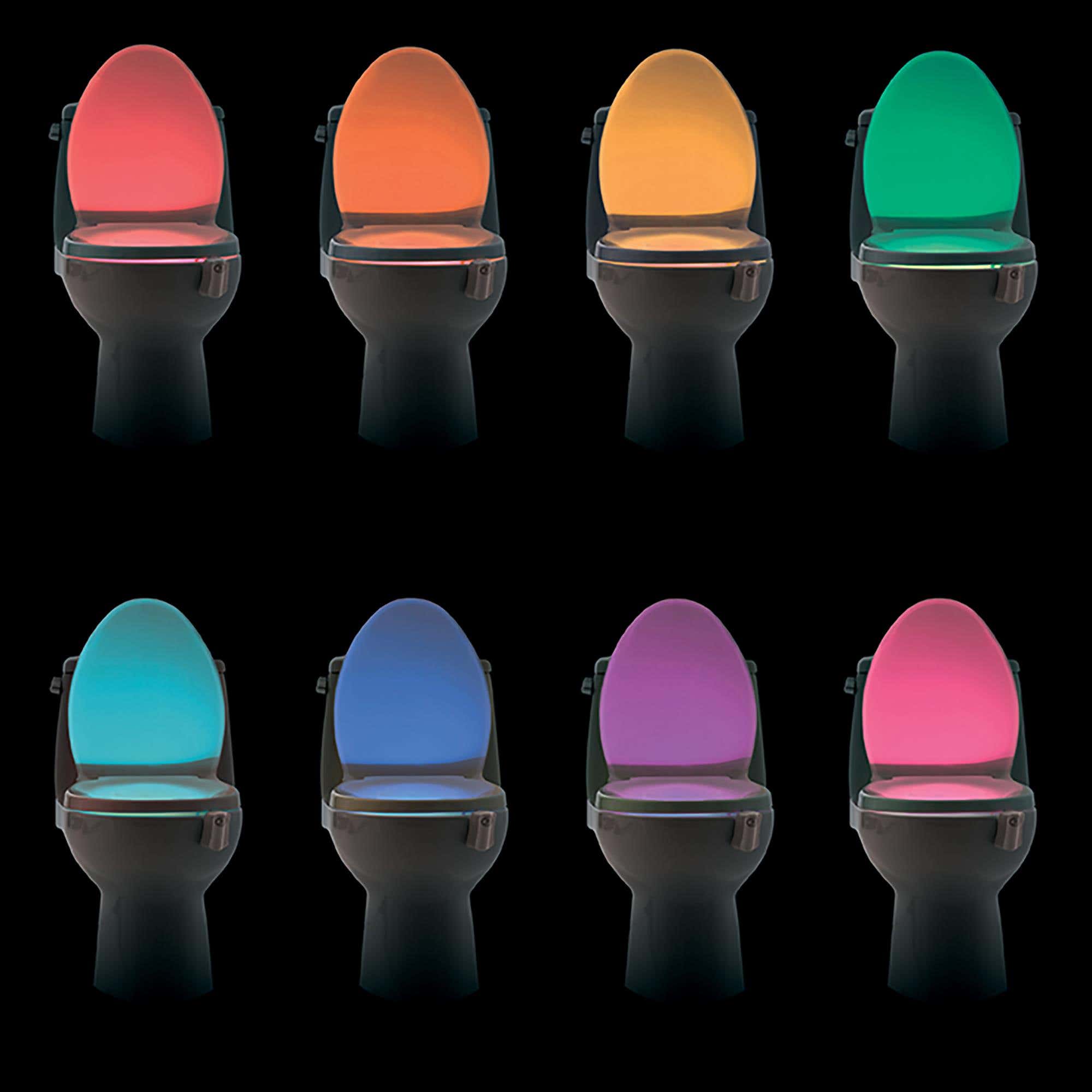 SHARPER IMAGE Motion Activated Toilet LED Night Light - BSTL111 - Auto-Sensing Bathroom Lighting for Safe Nighttime Use