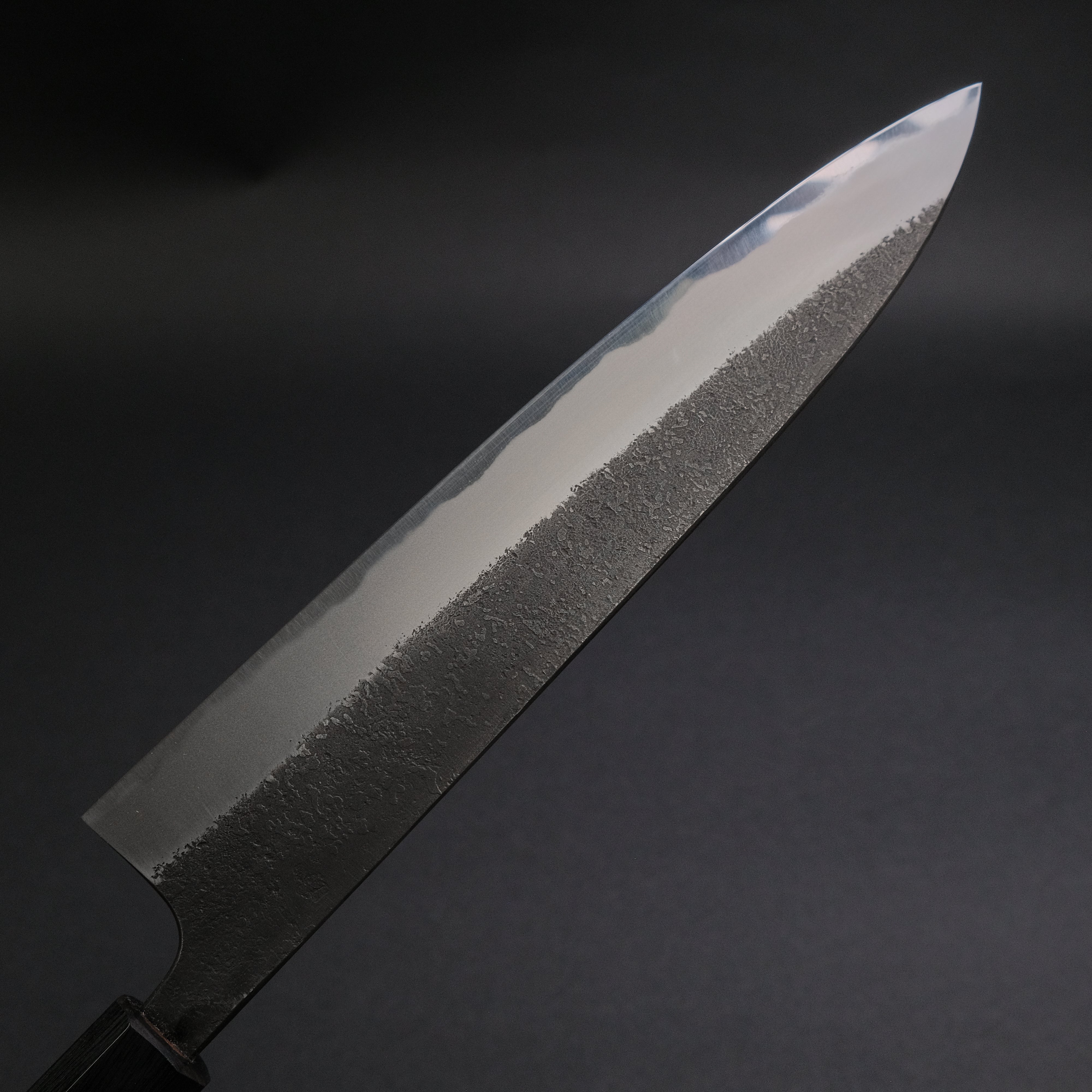 Premium Akifusa Wakui Kurouchi Nashiji Blue #2 Gyuto 240mm Japanese Chef Knife with Ebony Handle - Perfect for Sushi, Meat Slicing & Professional Kitchen Use