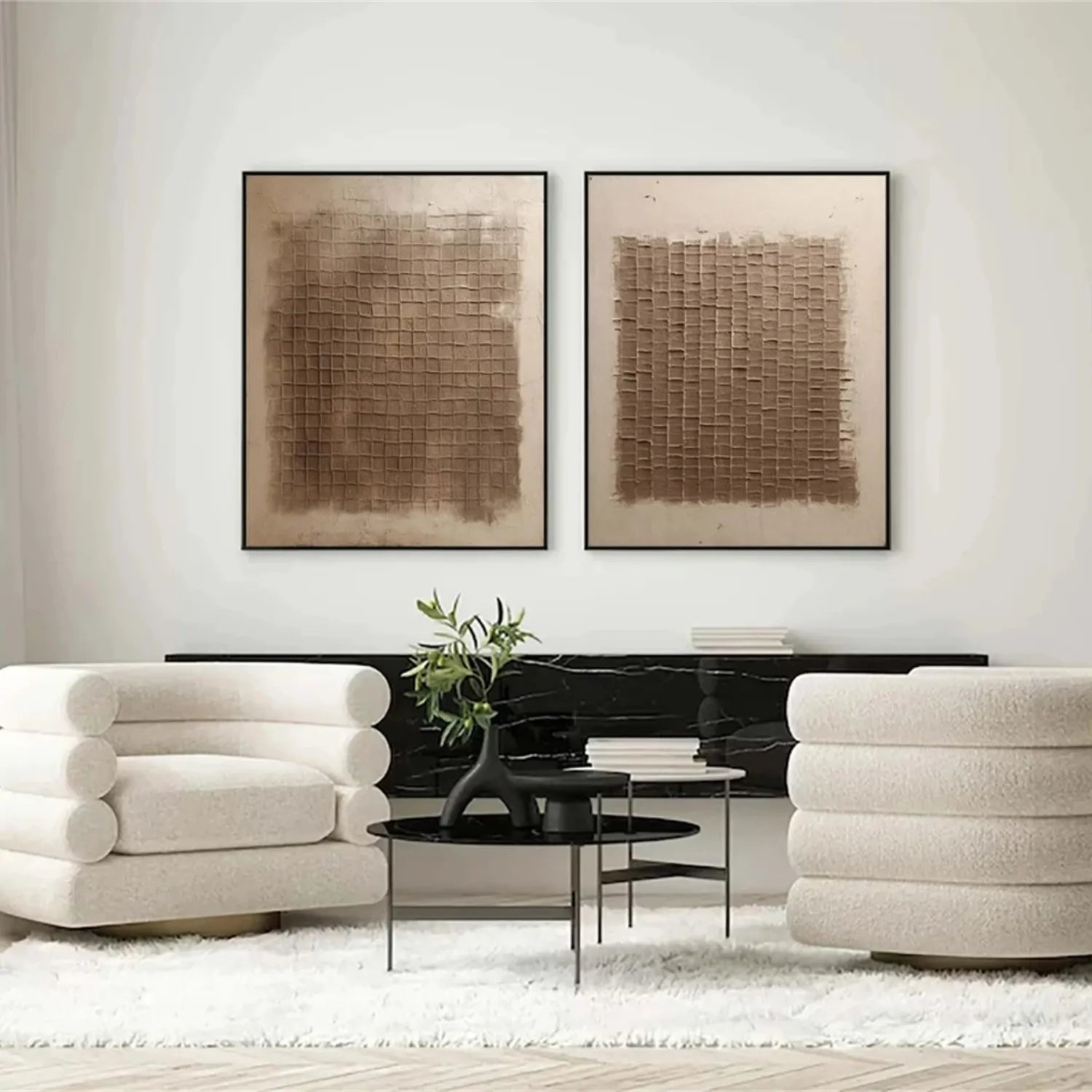 Abstract Tranquility Set of 2 Wall Art Paintings - Modern Minimalist Canvas Prints for Living Room, Bedroom & Office Decor #WS145 | Perfect for Home, Office & Gift Giving