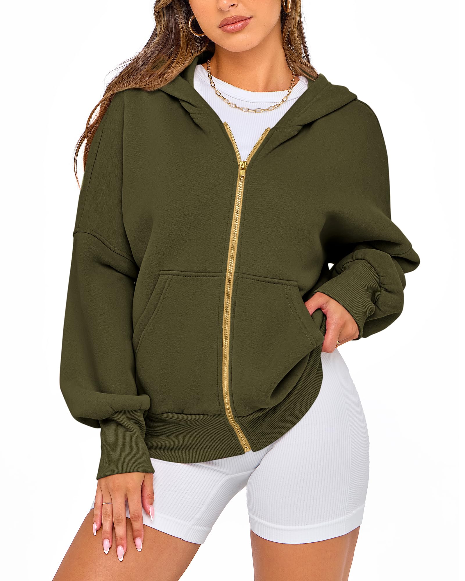 BTFBM Women's Zip Up Hoodies - Long Sleeve Fleece Sweatshirt with Hood | Y2K Fashion Trend 2025 | Cozy Fall & Winter Outerwear for Casual Wear, Street Style & Layering