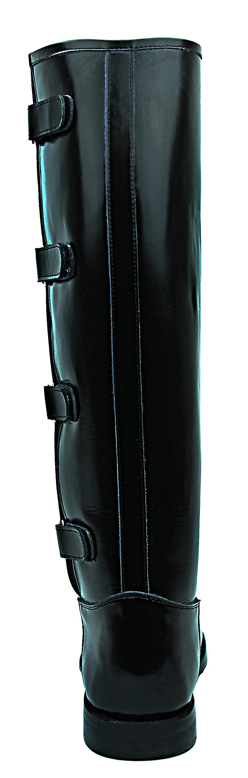 Men's Equestrian Riding Boots - Knee High Leather Polo Boots for Horseback Riding & Outdoor Activities - Black