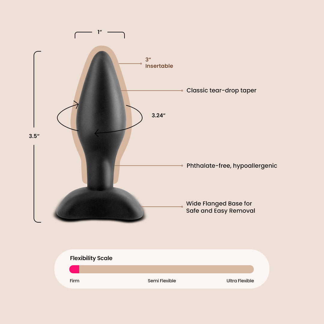 Anal Fantasy Mini Silicone Butt Plug | Beginner Friendly Small Anal Toy for Men & Women - Perfect for Solo Play, Couples Intimacy & BDSM Exploration