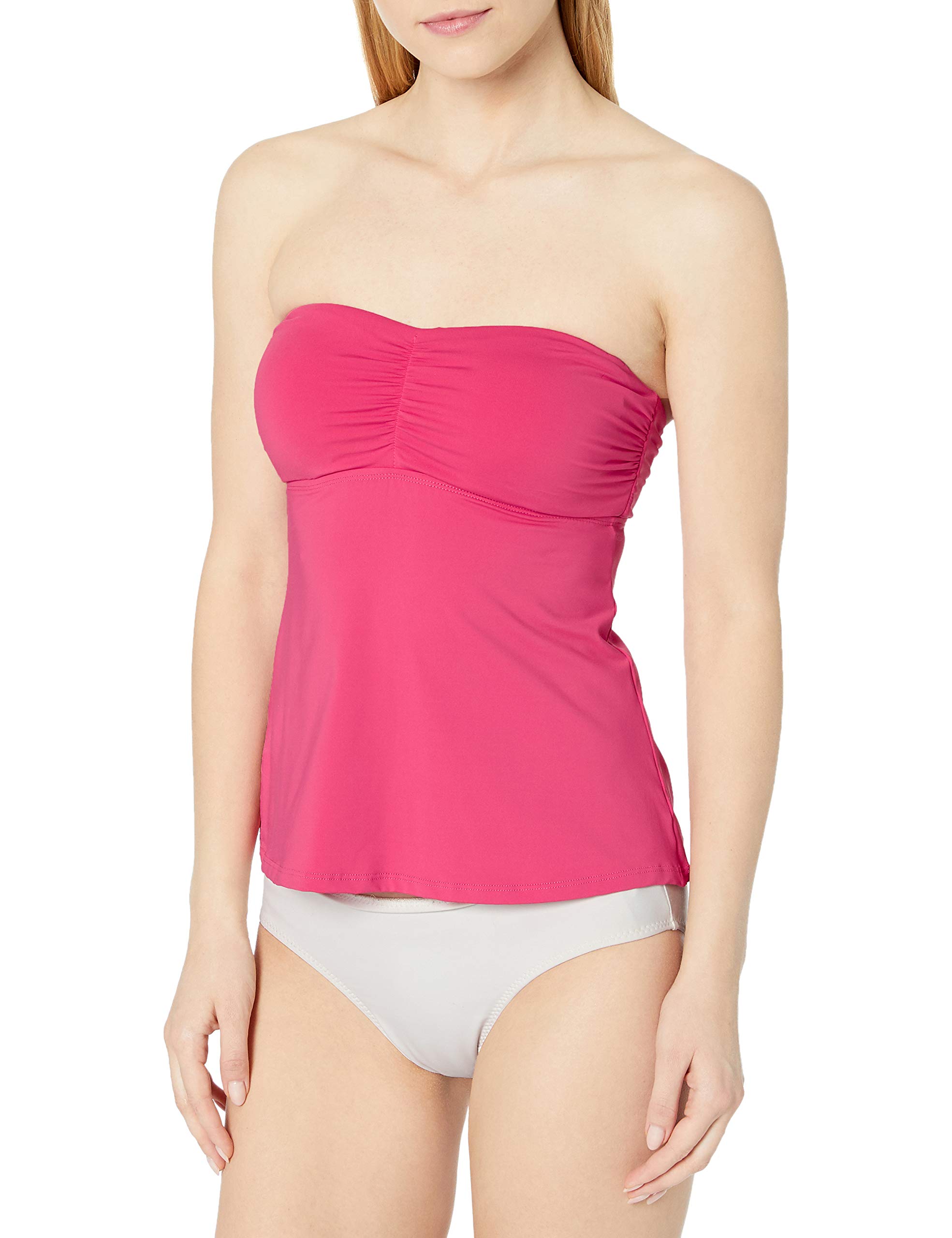Women's Twist Front Bandeau Tankini Swim Top - Adjustable Straps & Removable Padding - Perfect for Beach, Pool & Summer Vacations