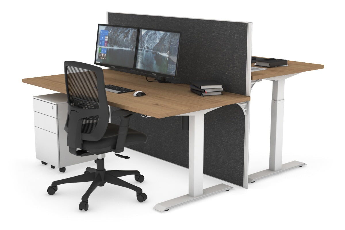 Height Adjustable 2 Person Workbench - 1600L x 800W with Cable Management - Perfect for Office, Workshop & Collaborative Workspaces
