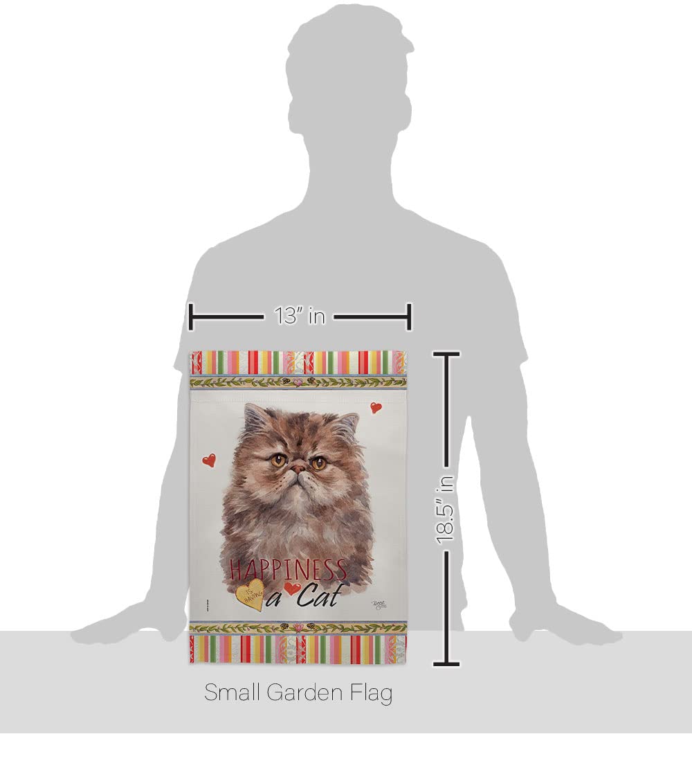 Persian Cat Garden Flag Set with Stand - Double-Sided Yard Decor for Pet Lovers