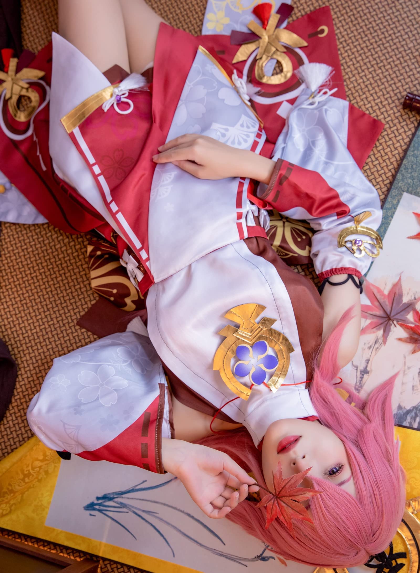 Yae Miko Cosplay Costume for Women - Anime Genshin Impact Miko Outfit with Kimono & Accessories | Perfect for Halloween, Conventions & Cosplay Events