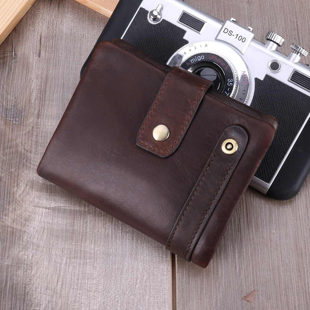 Personalized RFID Blocking Leather Bifold Wallet for Men - Slim Minimalist Design with ID Window & Card Slots - Perfect for Everyday Carry, Travel & Business Use
