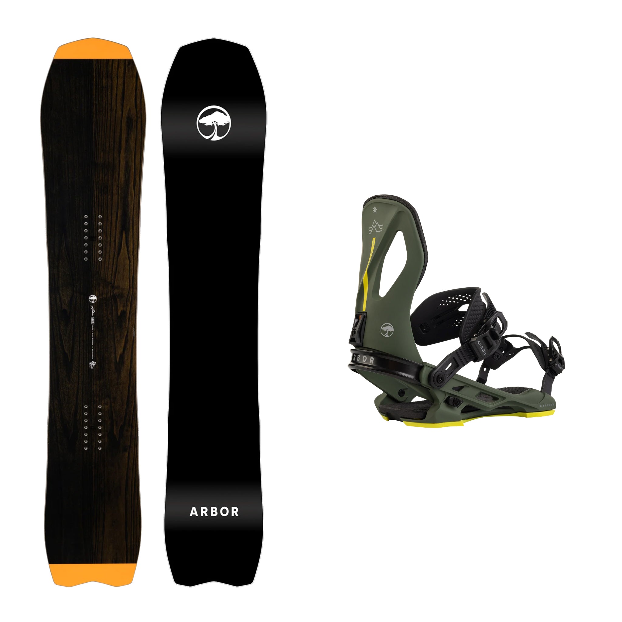 Arbor Cypress Pat Moore Snowboard with GPS Binding 2025 - All-Mountain Freestyle Snowboard for Men & Women - Perfect for Powder, Park & Backcountry Riding