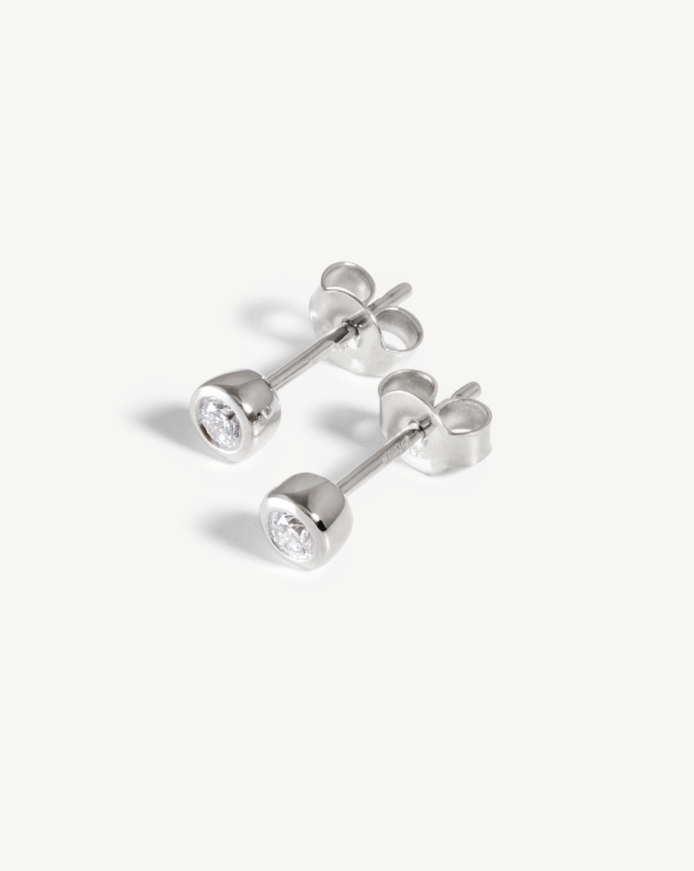 Exquisite Solitaire Stud Earrings for Women - 14K Gold or Sterling Silver - Perfect for Everyday Wear, Gifts & Special Occasions