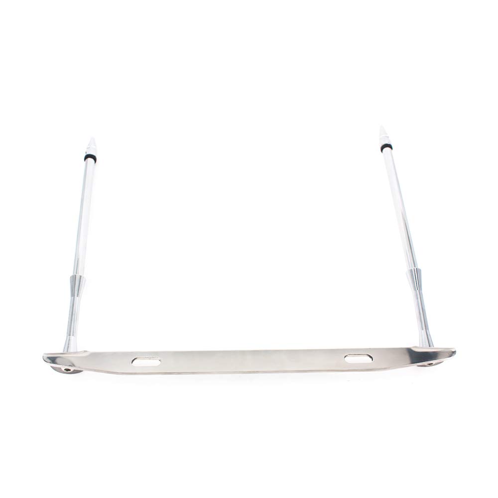 GUAIMI Double Motorcycle Flag Holder - License Plate Mounted for American Flag & Skeleton Middle Finger Flag | Durable Bike Accessories for Patriotism & Biker Pride (Ideal for Motorcycle Rallies, Parades & Road Trips)