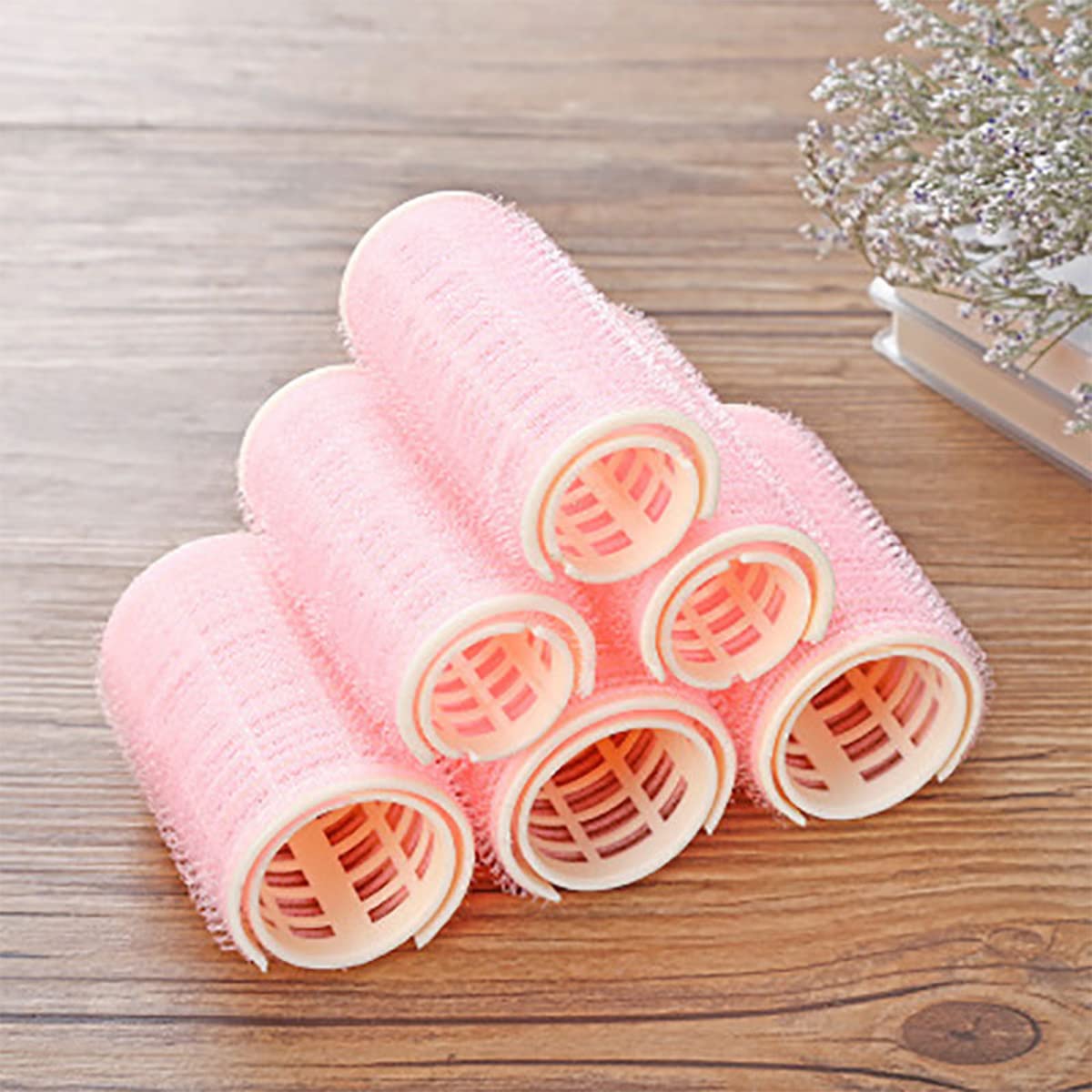 Jumbo Hair Curlers Rollers with Clips - 8PCS Volumizing Hair Rollers Set for Long, Medium, Short, Thick & Thin Hair (3 Sizes, Pink) | Salon-Quality Curls at Home, Perfect for Daily Styling & Special Occasions