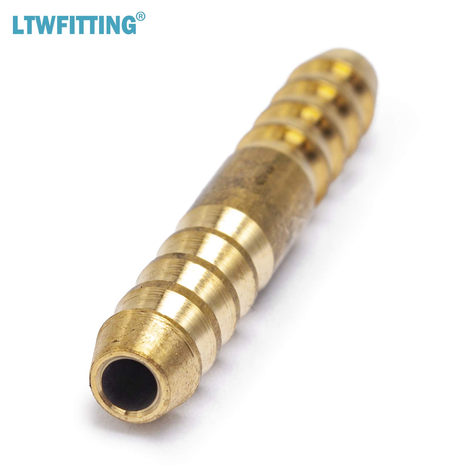 LTWFITTING Brass Barb Splicer Mender 3/16-Inch Hose ID Fitting for Air, Water, Fuel - Heavy Duty Boat & Automotive Applications (Pack of 50) - Perfect for Plumbing Repairs, Irrigation Systems, and Marine Equipment Connections