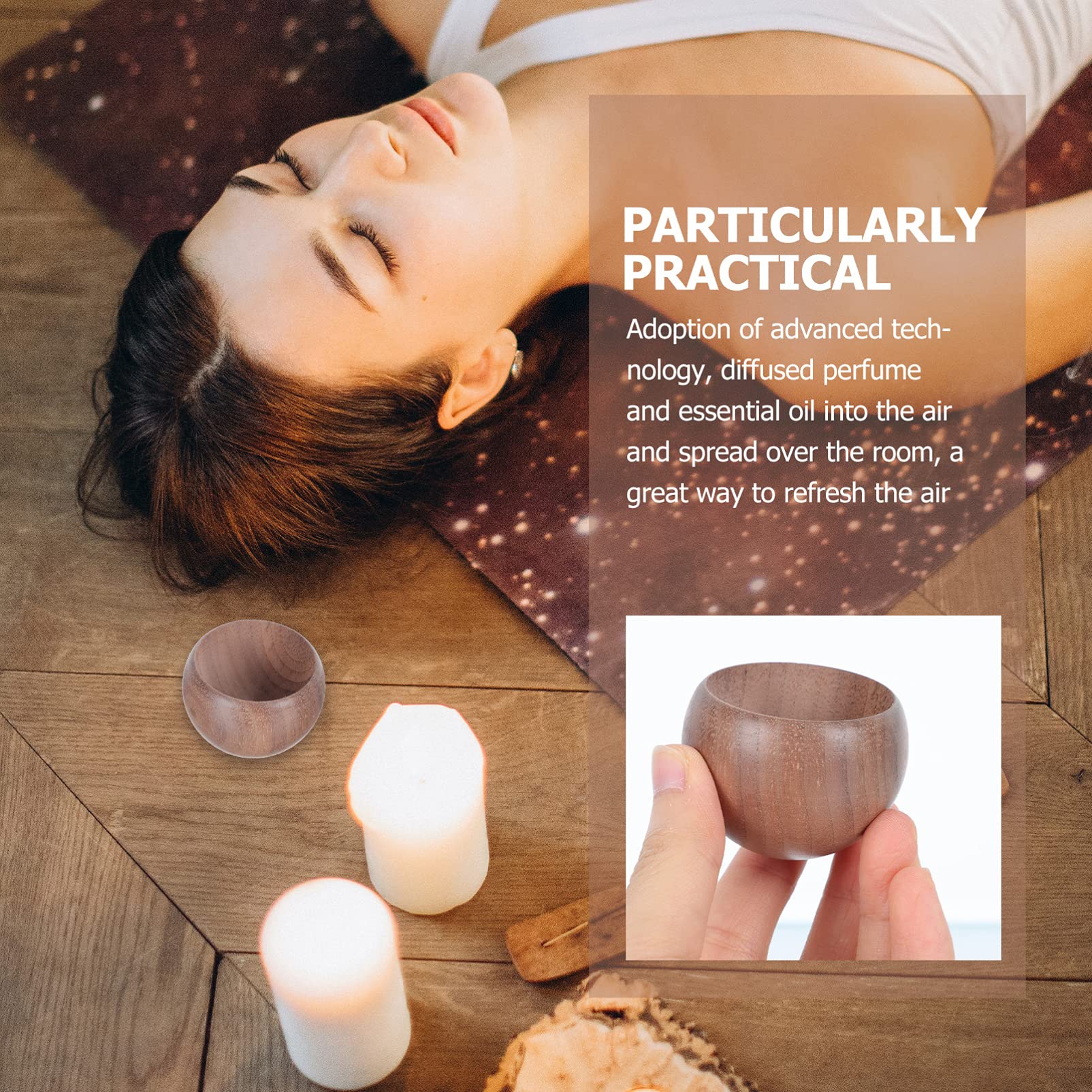 HEALLILY 1pc Wooden Essential Oil Diffuser - Aromatherapy Home Decor for Bedroom, Office Desk & Living Room - Natural Air Freshener & Relaxing Gift Idea
