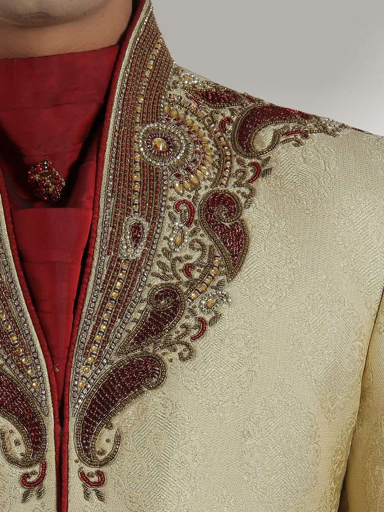 Premium Beige Sherwani for Men | Elegant Indian Wedding Attire | Perfect for Weddings, Festivals & Special Occasions
