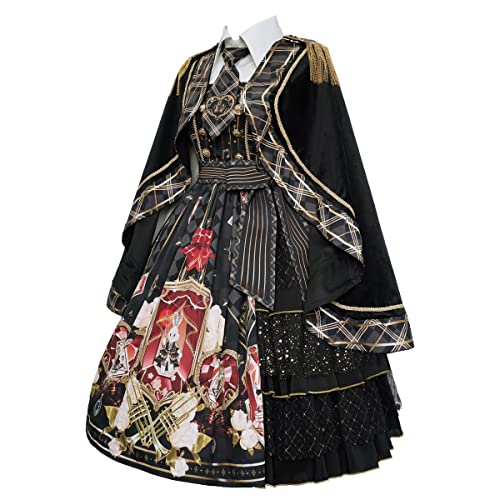Slip Dress+shirt+cloak(black)