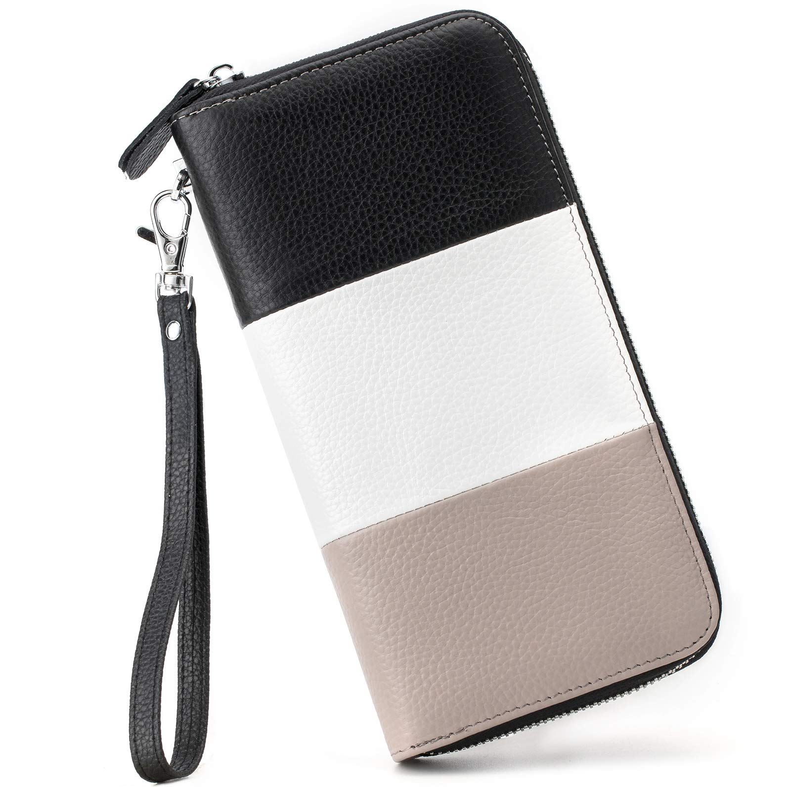 Women's RFID Blocking Genuine Leather Wallet - Large Capacity Zip Around Clutch with Wristlet for Credit Cards, Cash & Travel Essentials | Perfect for Everyday Use, Business Trips & Shopping