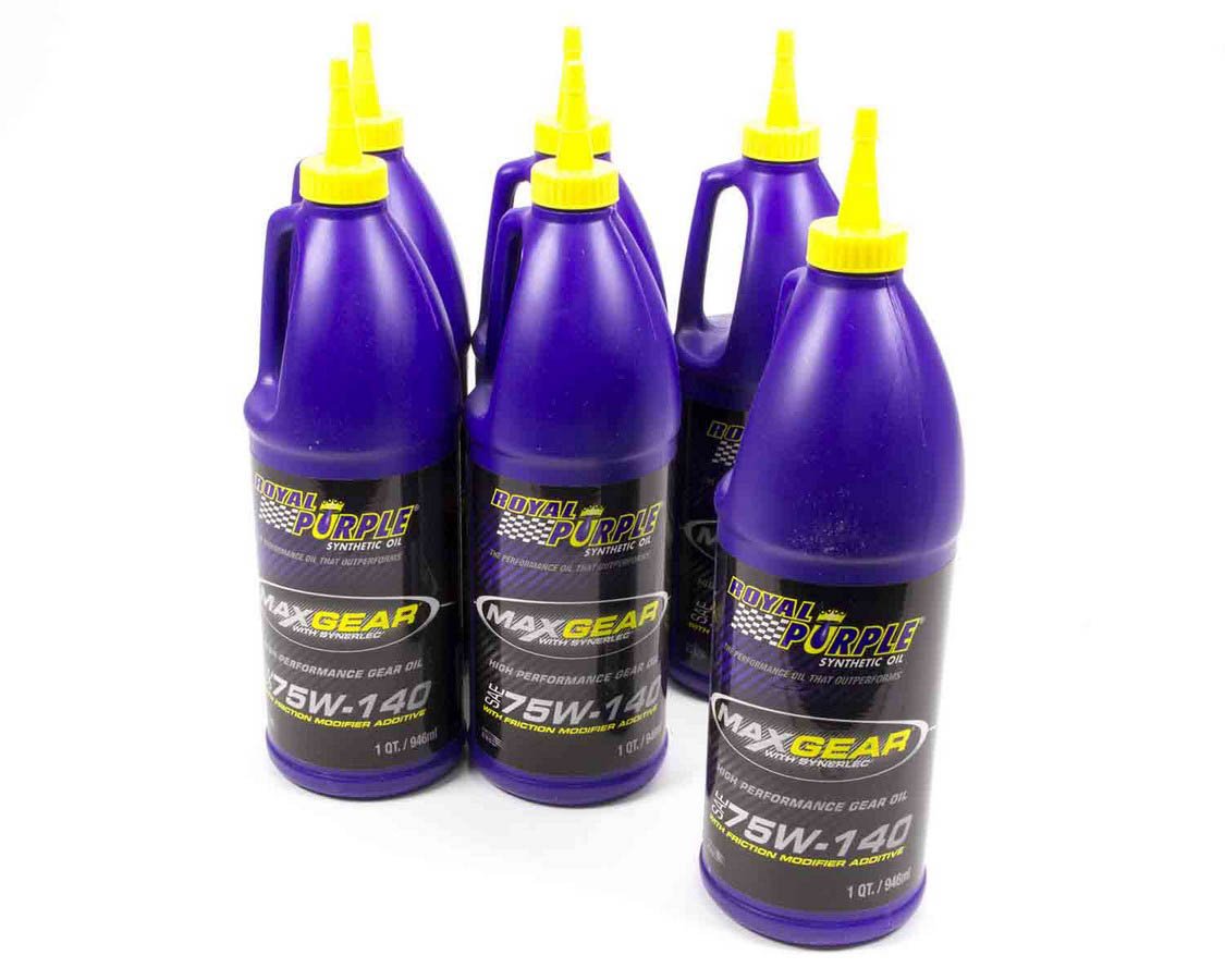 Royal Purple 06301 75w140 Max Gear Oil - 6 Quart (1 Pack) - High Performance Synthetic Gear Lubricant for Trucks, SUVs & Off-Road Vehicles - Extreme Pressure Protection & Smooth Shifting