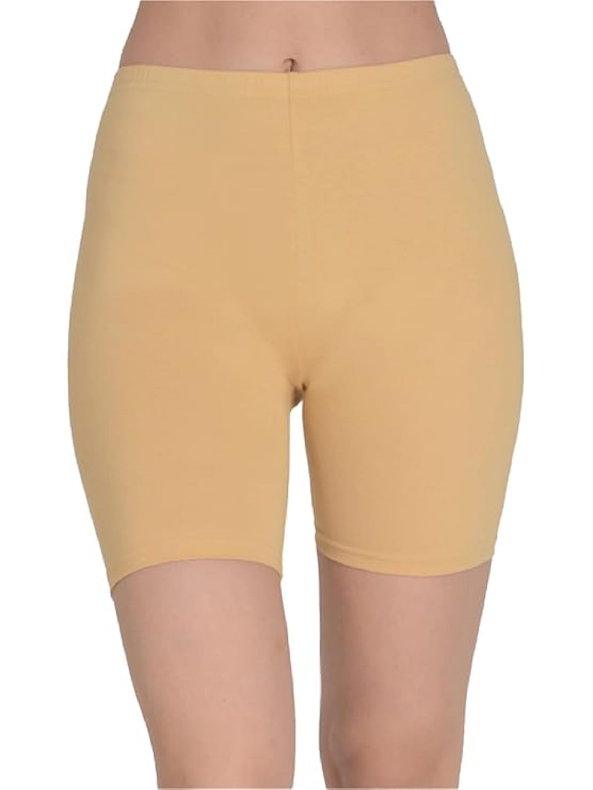 FACTO POWER Women's Cotton Lycra Mid Waist Cycling Shorts - Comfortable Stretchable Workout Shorts for Cycling, Yoga, Running & Gym | High Waist Athletic Shorts with Inner Elastic Band