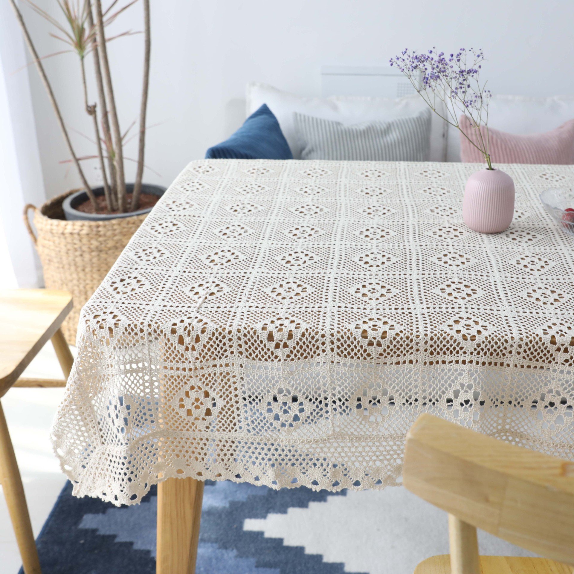 Handmade Crochet Cotton Tablecloth 55
