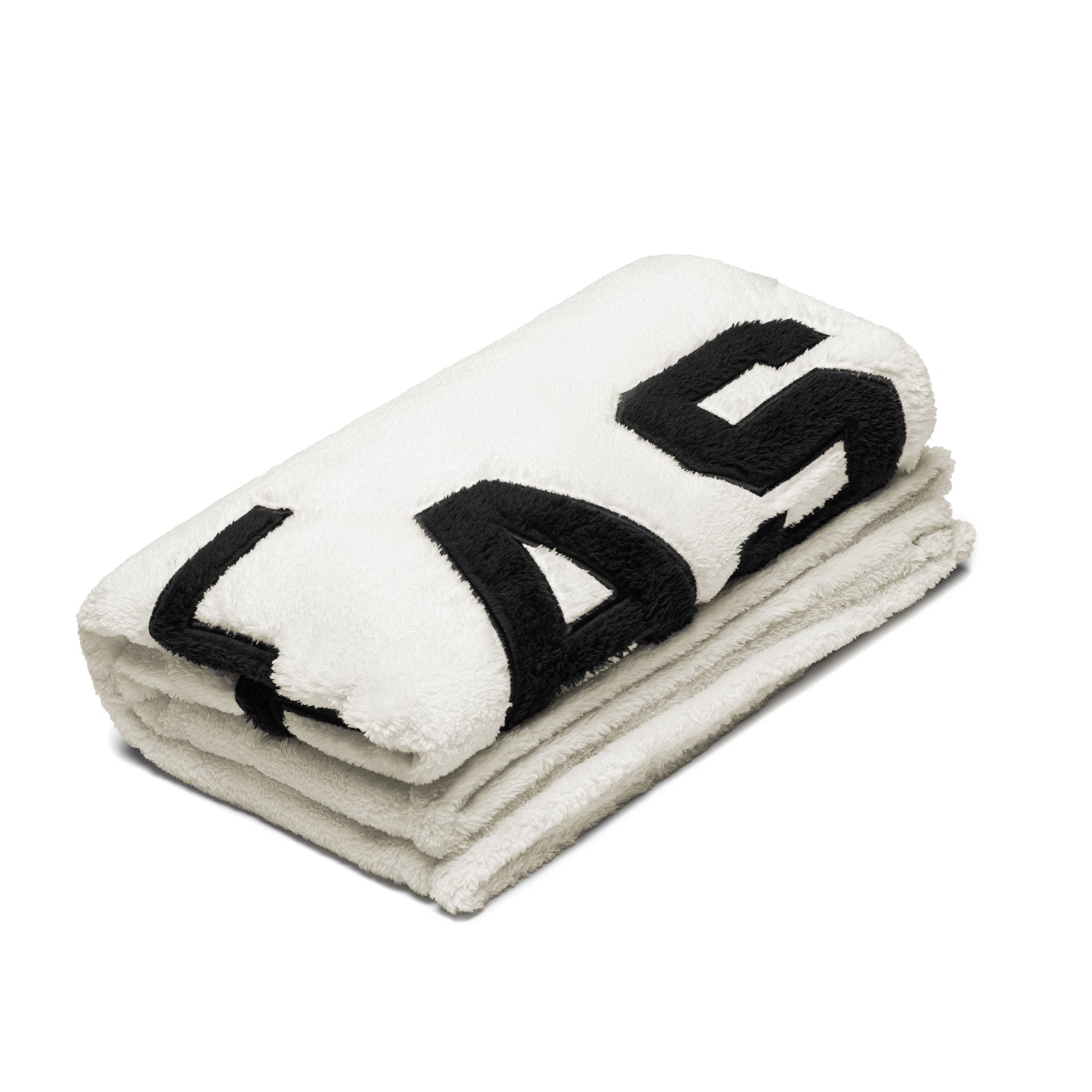 Sherpa Recovery Blanket - Soft & Warm Ivory Cream/Black Fleece Throw for Post-Workout, Yoga & Relaxation - Cozy Home & Travel Blanket for Cold Weather Comfort