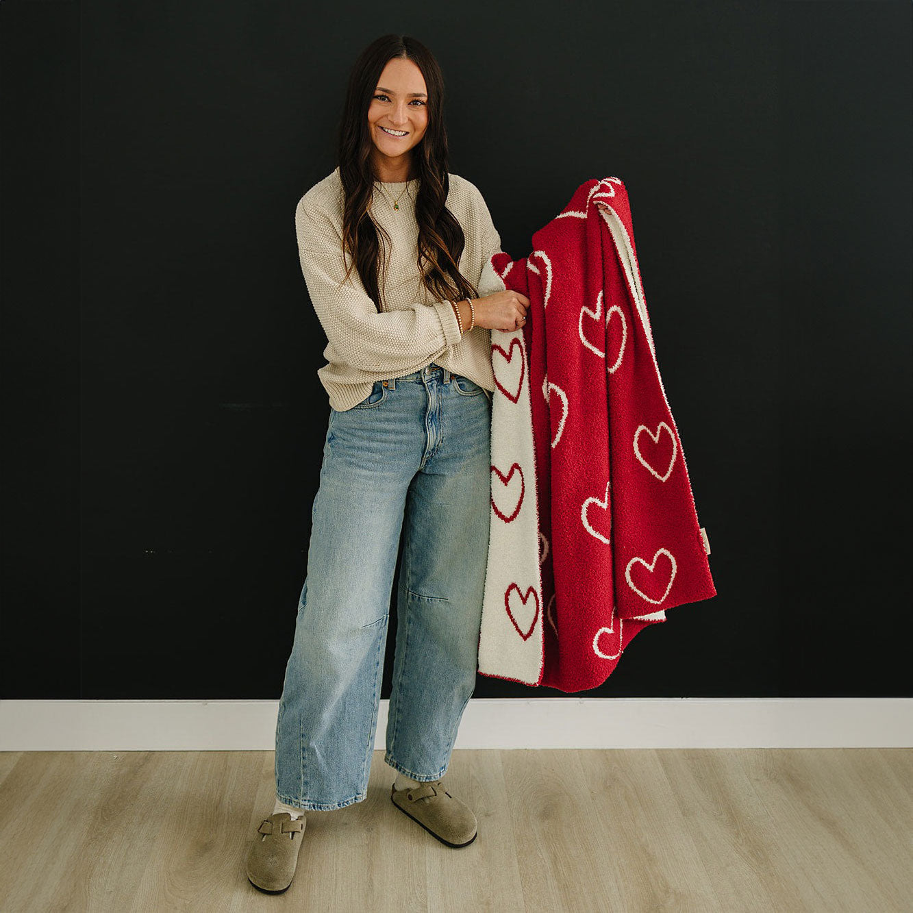 Cozy Heart Plush Blanket - Soft Fluffy Throw Blanket for Cuddling, Gifts, Bedroom & Couch - Valentine's Day, Anniversary & Christmas Presents