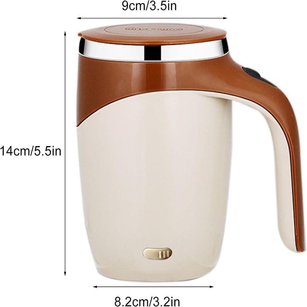 Ivyever Self Stirring Coffee Mug with Battery - Automatic Stirring Travel Mug for Office, Home & Commuting - White (Battery Operated) - Perfect for Coffee, Tea & Hot Chocolate Lovers