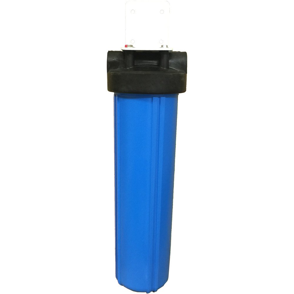 20-inch Single Canister PENTEK Big Blue Water Filter System - pH Calcite, Corosex & GAC Media for Acidic Water Treatment | Home, Well & RV Use