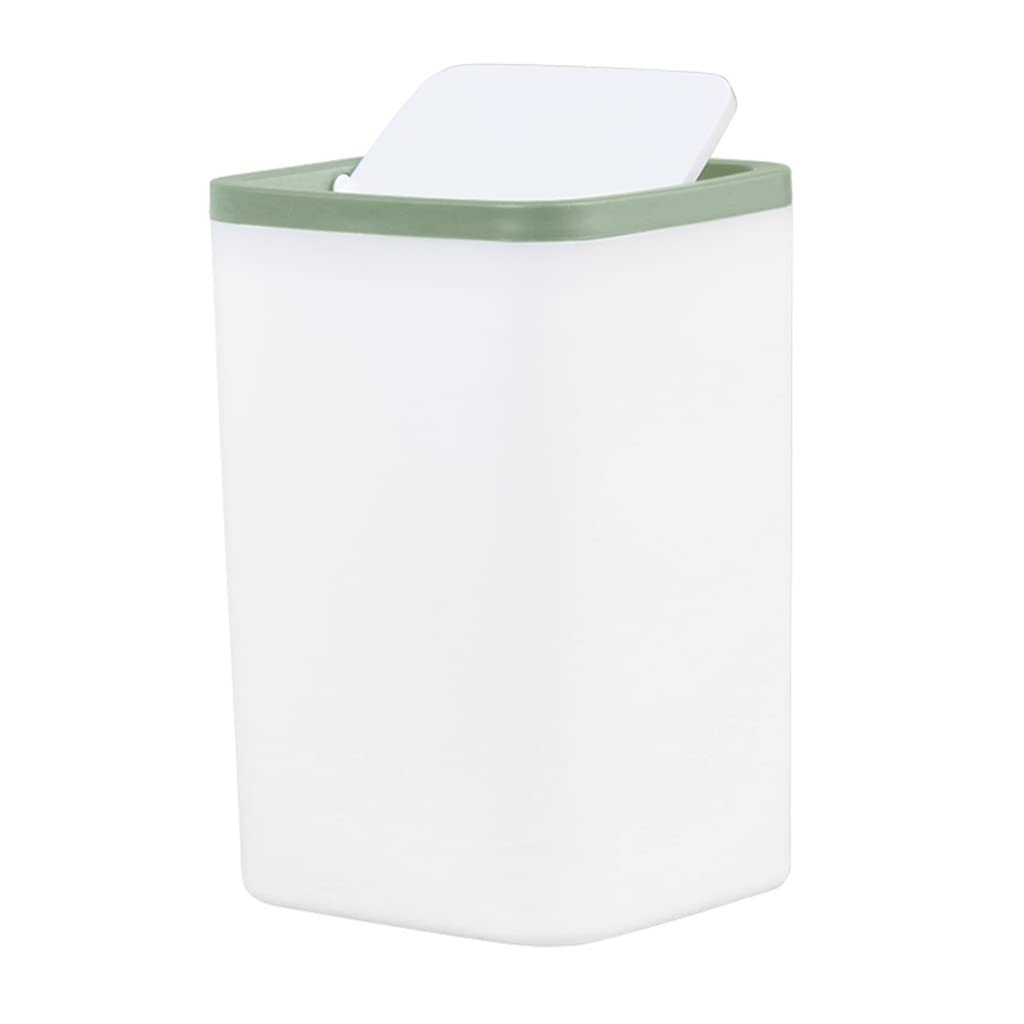 Mini Desktop Trash Can - Small Waste Bin for Desk, Car, Office & Home | Compact Tabletop Ashcan with Lid | Green Color | Perfect for Workspaces, Vehicles & Small Spaces